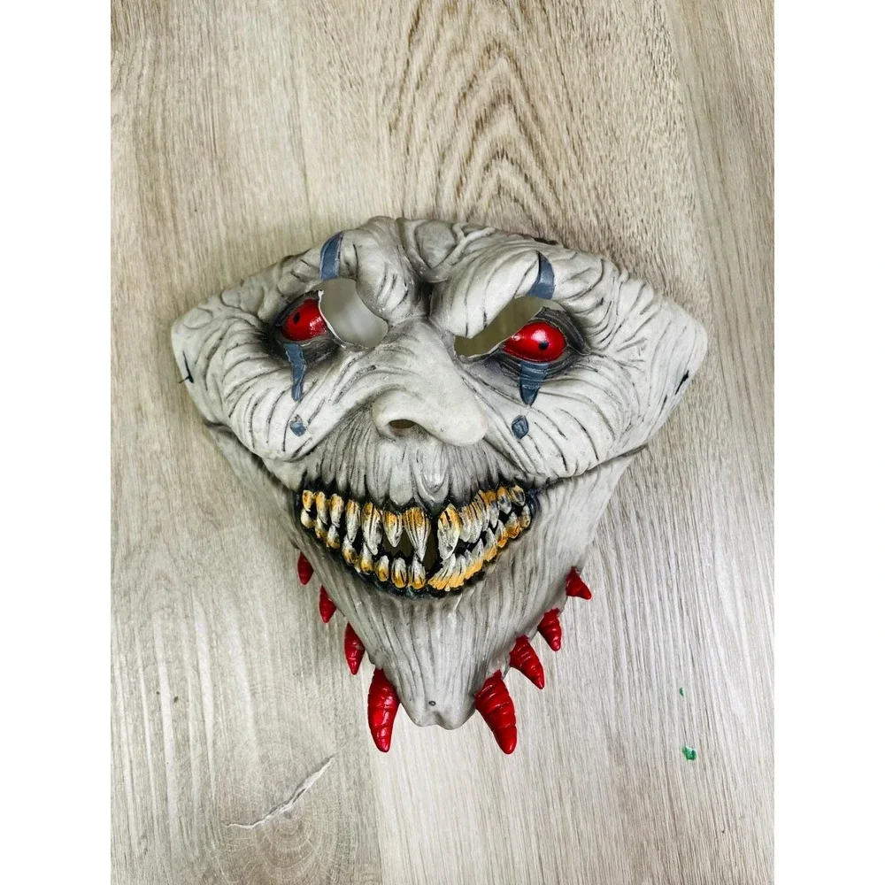 Scary Evil Clown Halloween Mask Adult Horror Costume Cosplay Prop White Red